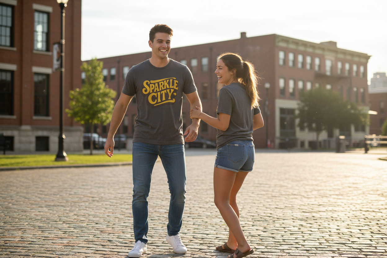 Lifestyle shot of Sparkle City Retro Shirt
