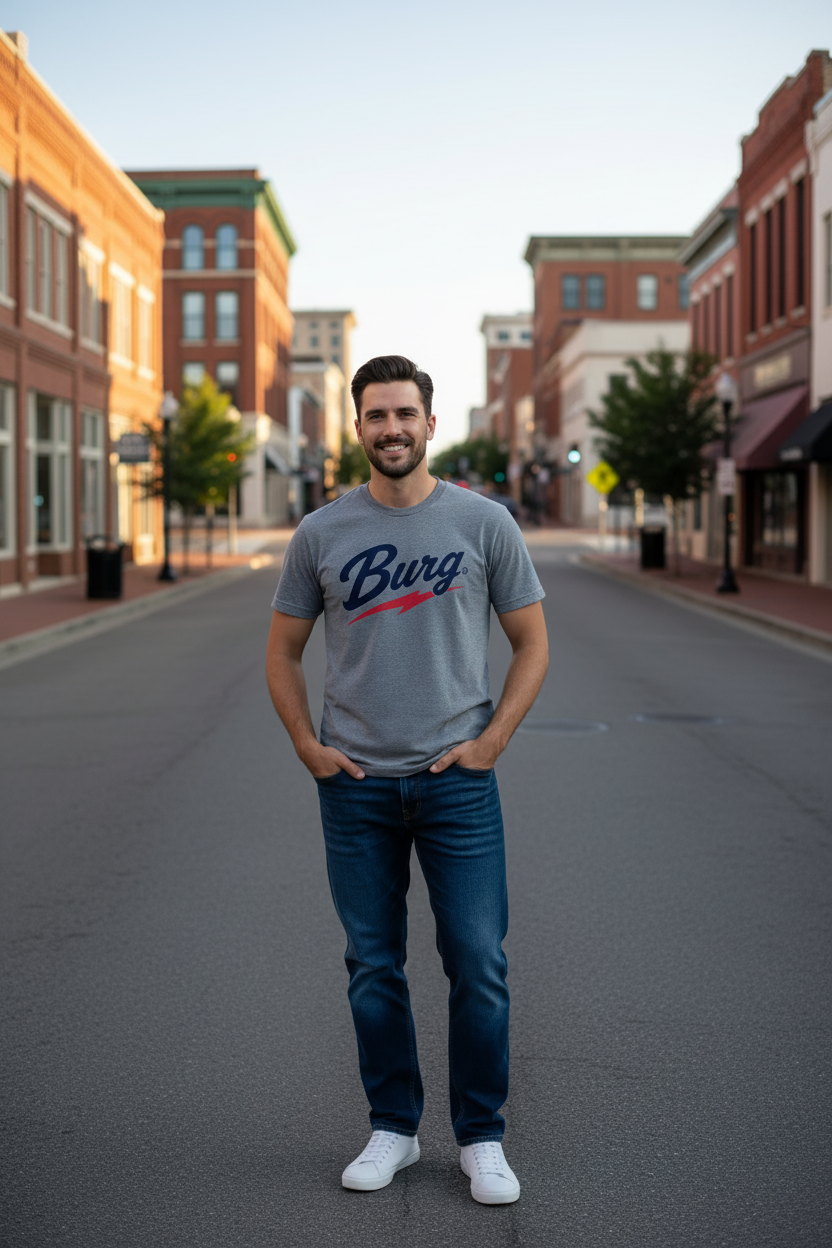 Burg Tee - Model in Spartanburg