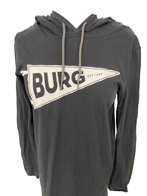 Burg Pennant Logo Long Sleeve Black w/ Hood