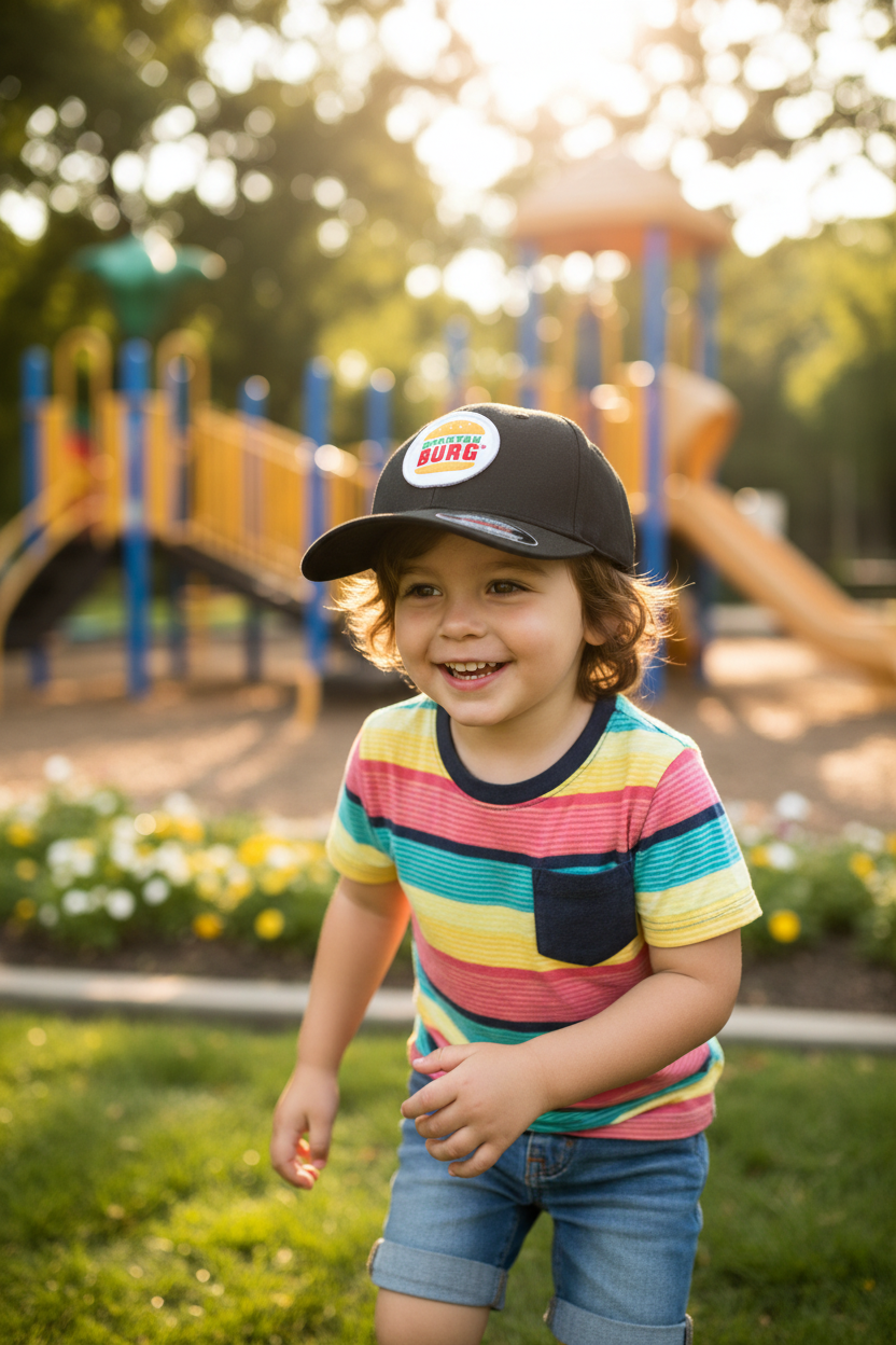 Cheeseburger Patch  Flexfit YOUTH hat