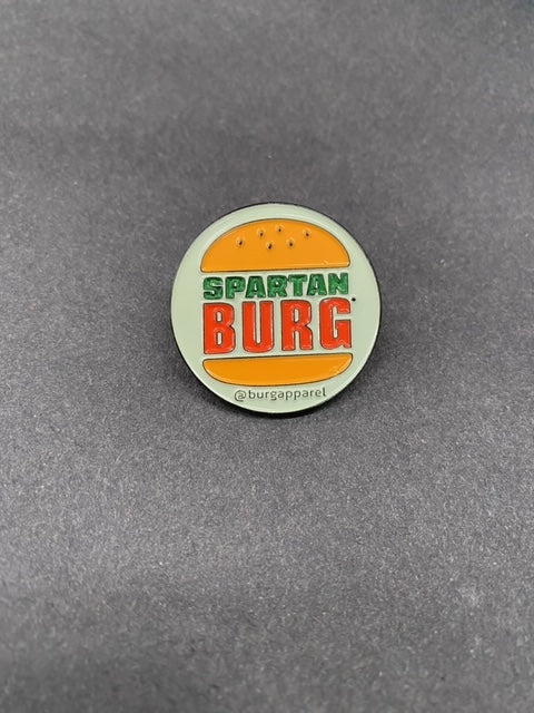 Spartan Burg Cheese Burger Pin