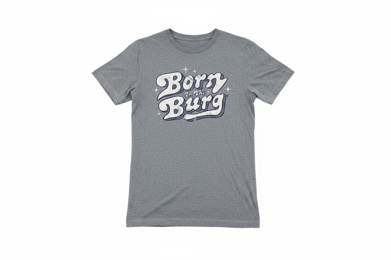 Born in the Burg T-shirt clean studio photo