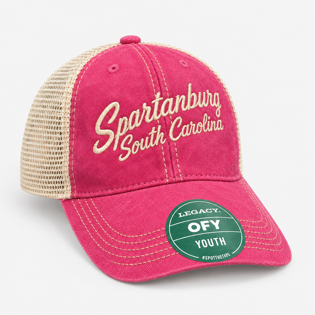 Youth Spartanburg worn mesh hat, studio product shot