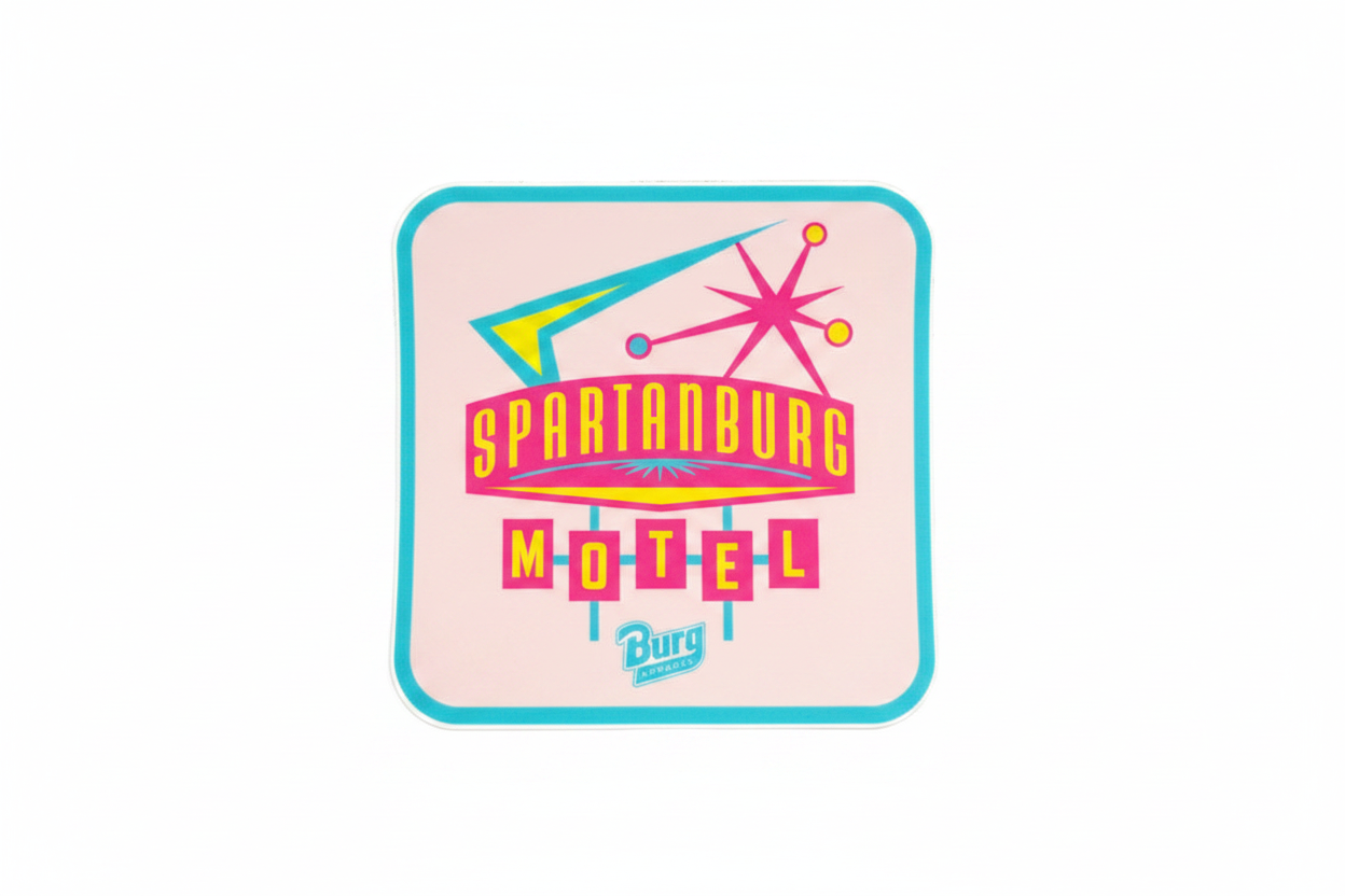 Spartanburg Motel Sticker clean studio photo