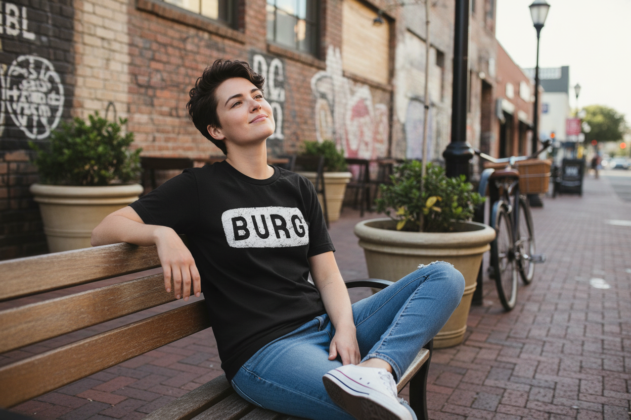 Person wearing Vintage Burg T-Shirt