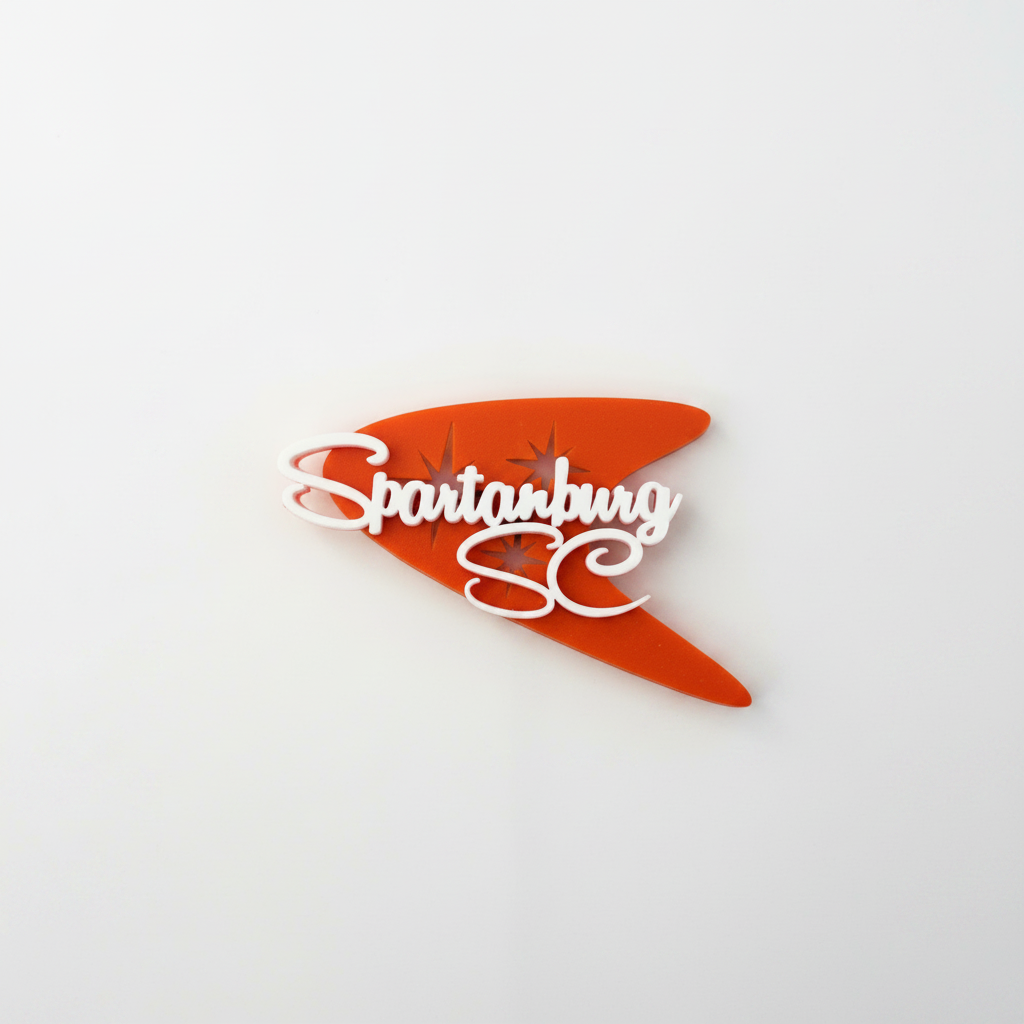 Orange Mid Mod Magnets studio shot