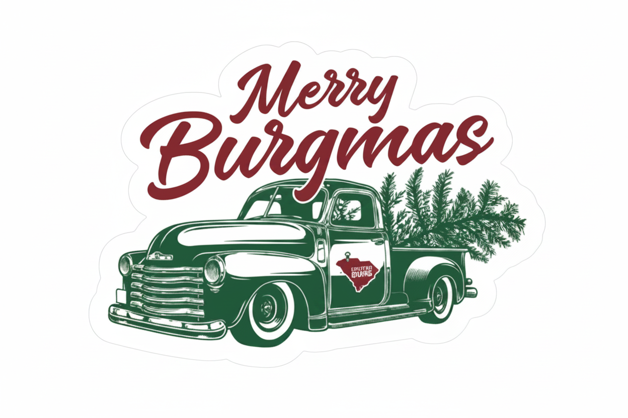 Merry Burgmas Sticker clean studio photo