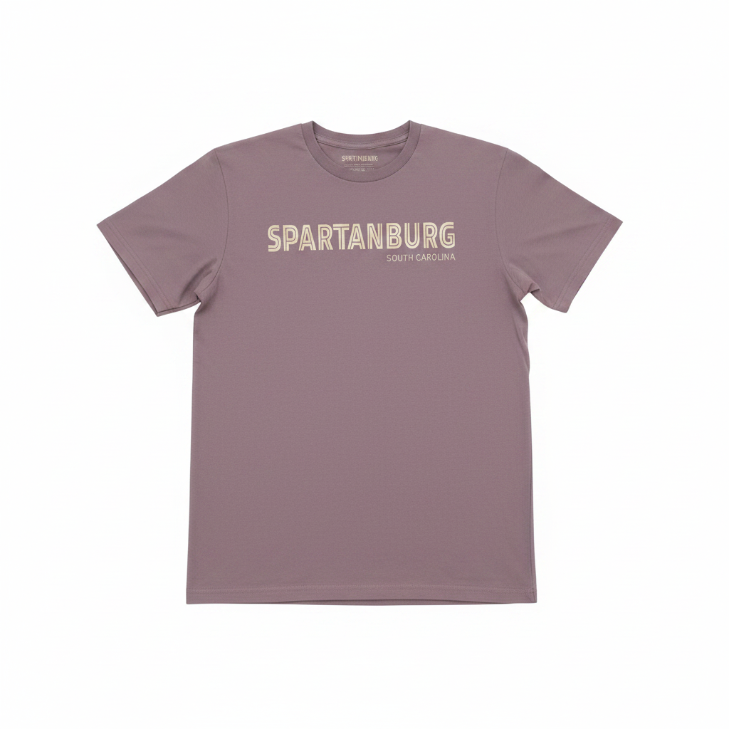 Spartanburg SC mauve tee studio shot