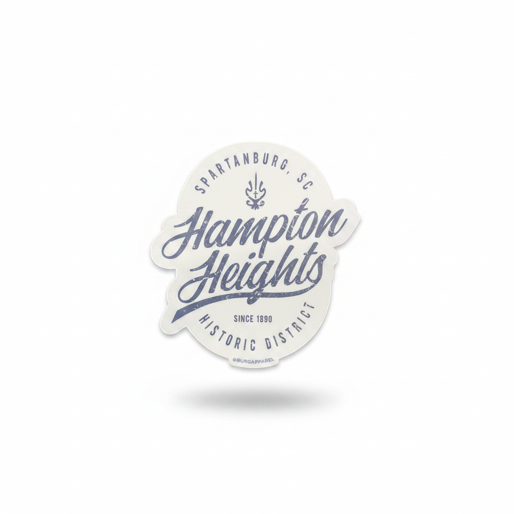 Hampton Heights Historic District sticker - studio shot