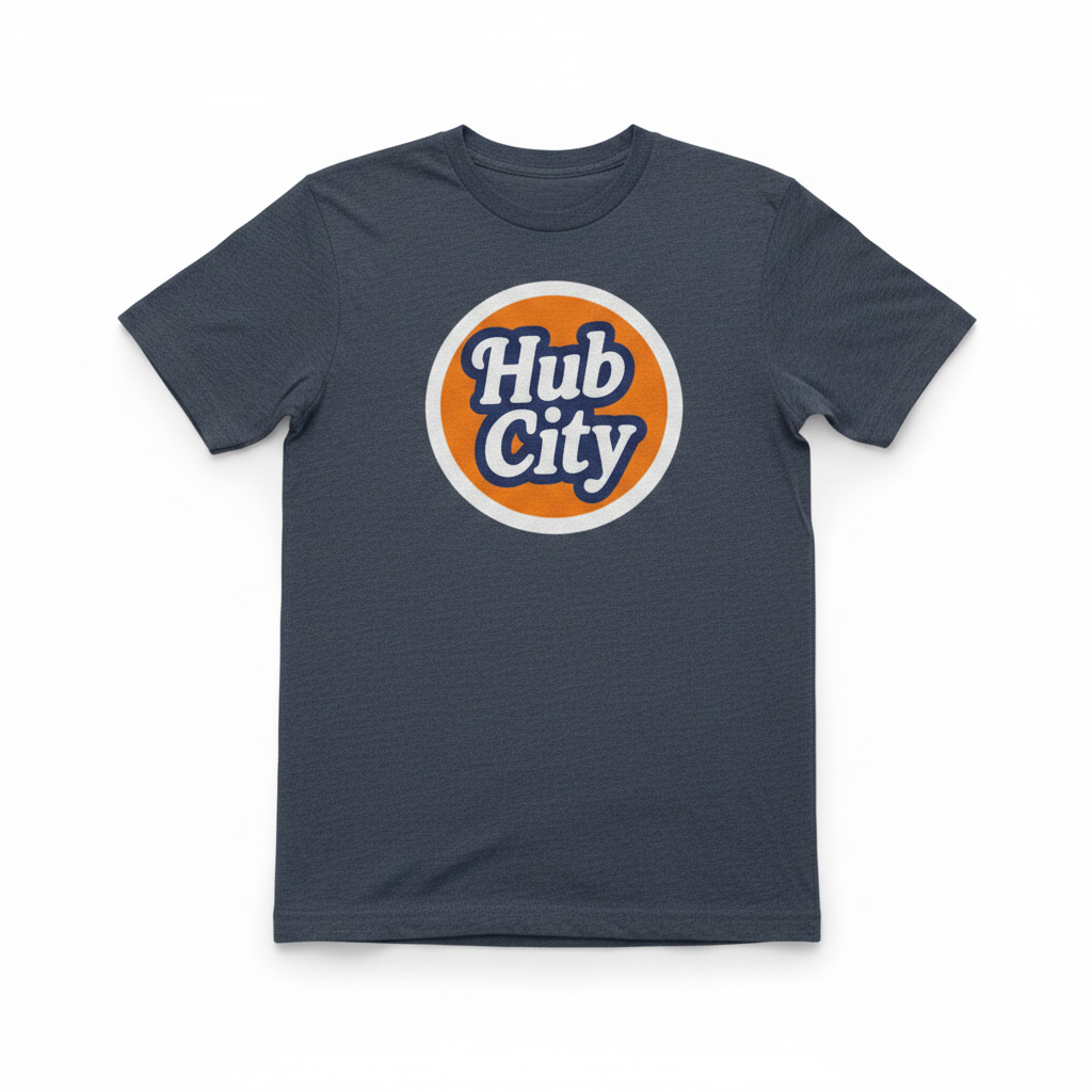 Studio shot of Hub City Circle Logo shirt