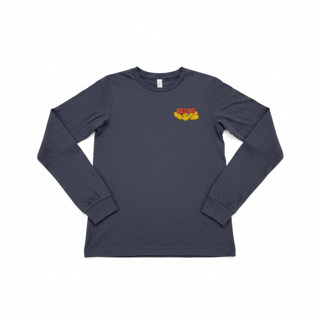 Studio shot of Burg's Best Boiled Peanuts Long Sleeve