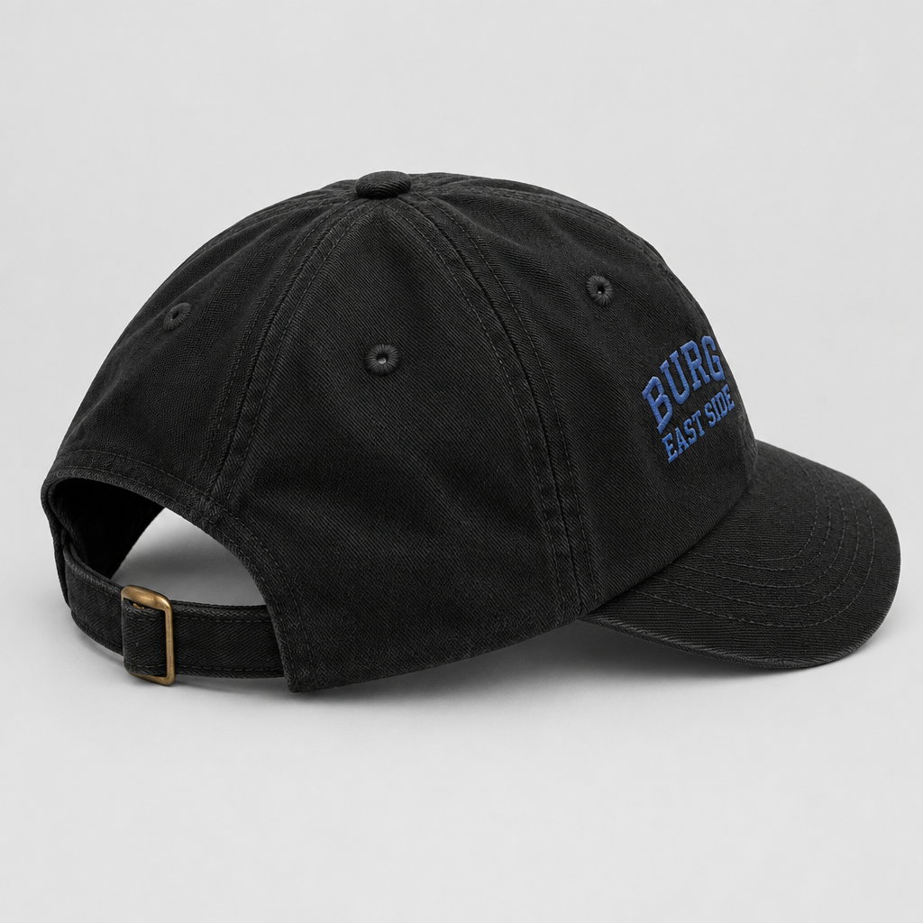 Burg East Side Hat in a clean studio product shot, side and back three-quarter view