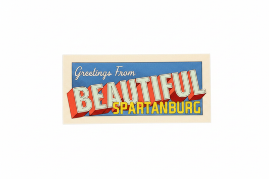 Greetings from Spartanburg Sticker clean studio photo