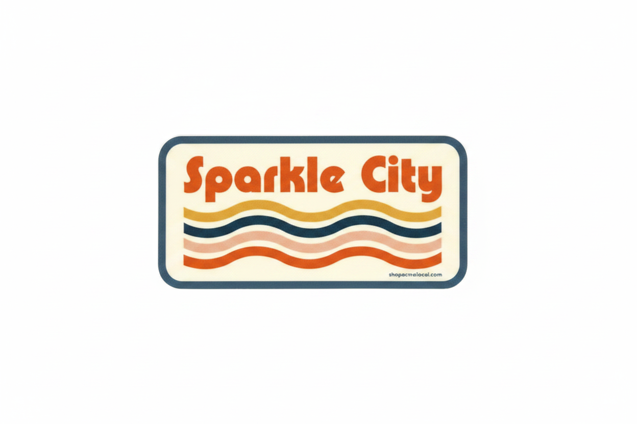 Sparkle City waves sticker clean studio photo