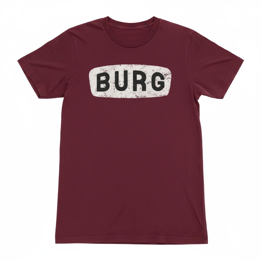 Maroon Vintage Burg T-Shirt studio shot