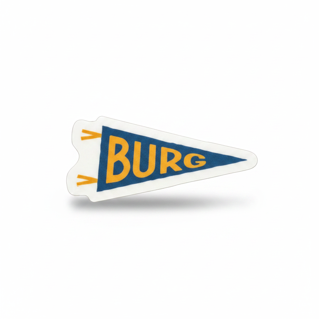 Burg Pennant Sticker - studio shot