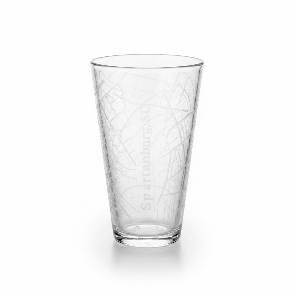 Studio shot of Spartanburg Pint Glass