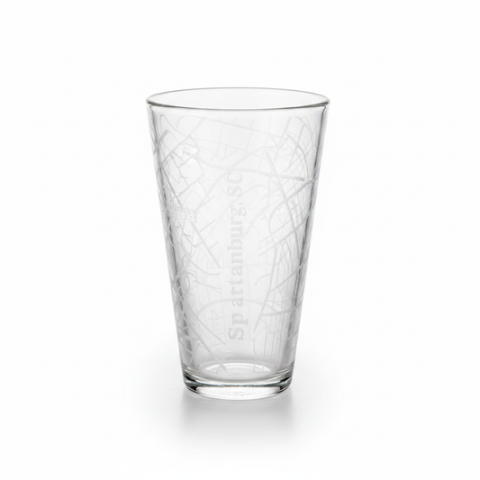 Studio shot of Spartanburg Pint Glass