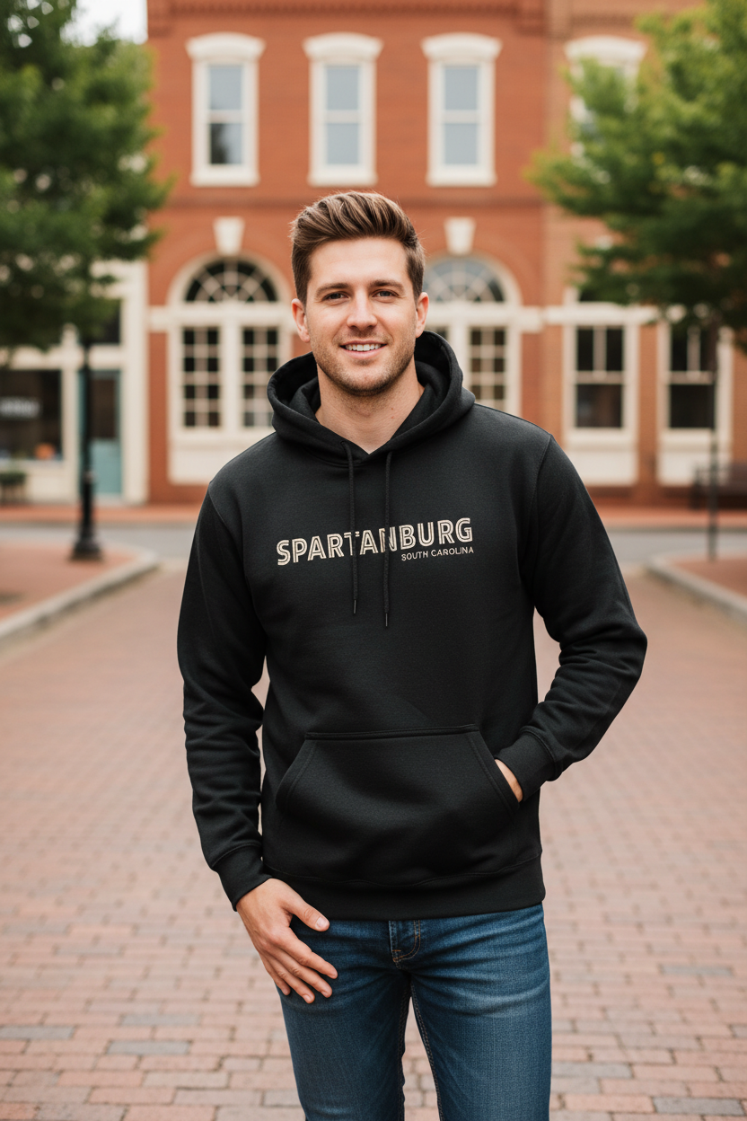 Spartanburg Hoodie Black - Model
