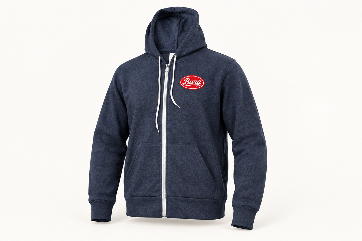 Studio product photo using the second hoodie reference
