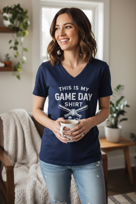 Women's Game Day V Neck Tee